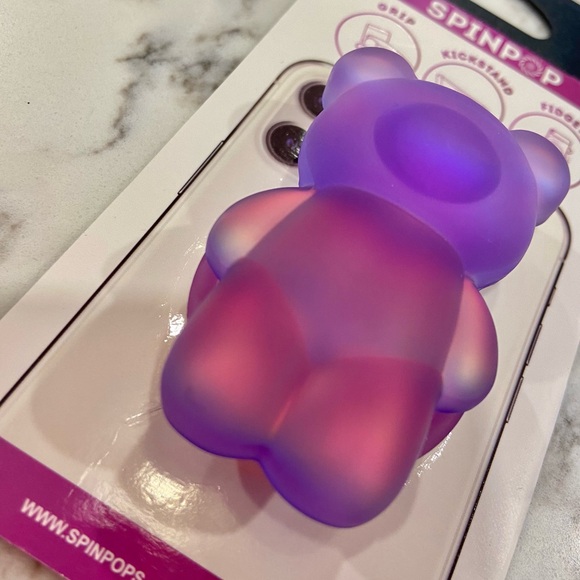 NWT! 💜 Teddy bear phone grip disc (Pop-socket) cell accessory 🔥 HOST PICK ITEM - Picture 3 of 8